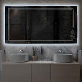 Specchio LED Rettangolare | Controllo tramite interruttore a muro | Luce bianca fredda - Reyze Serie Good Vibes Modello 3